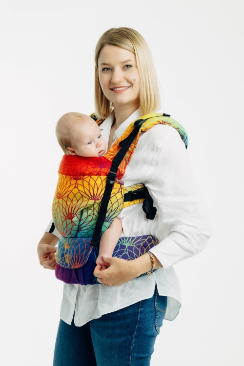 LennyLamb lennyupgrade PRO tęczowy lotos - nosidło klamrowe regulowane