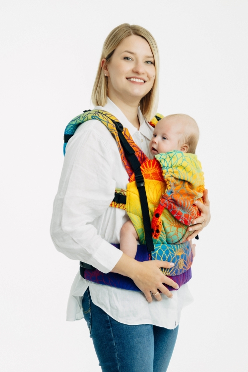 LennyLamb lennyupgrade PRO tęczowy lotos - nosidło klamrowe regulowane