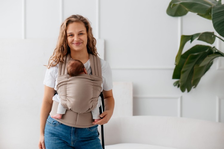Kavka nest beige cotton - nosidło klamrowe regulowane