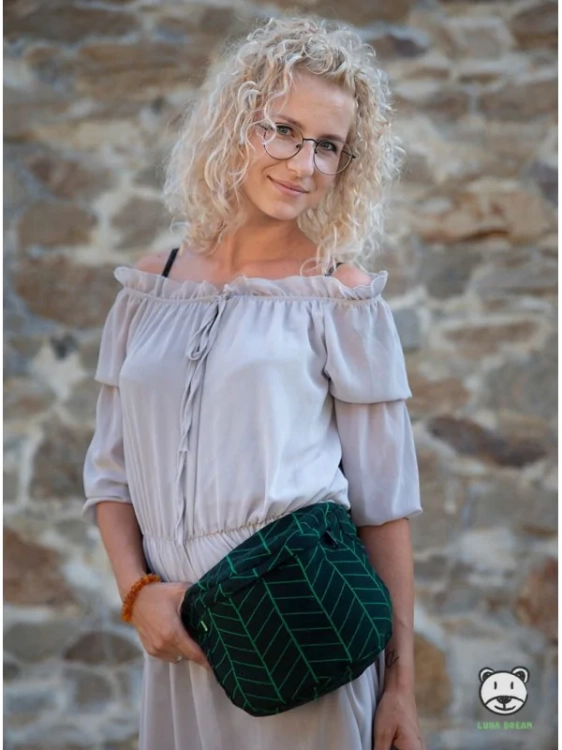 Luna Dream big herringbone dark green - nerka na biodro