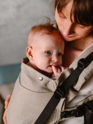 Kavka multi-age PRO beige linen - nosidło klamrowe regulowane