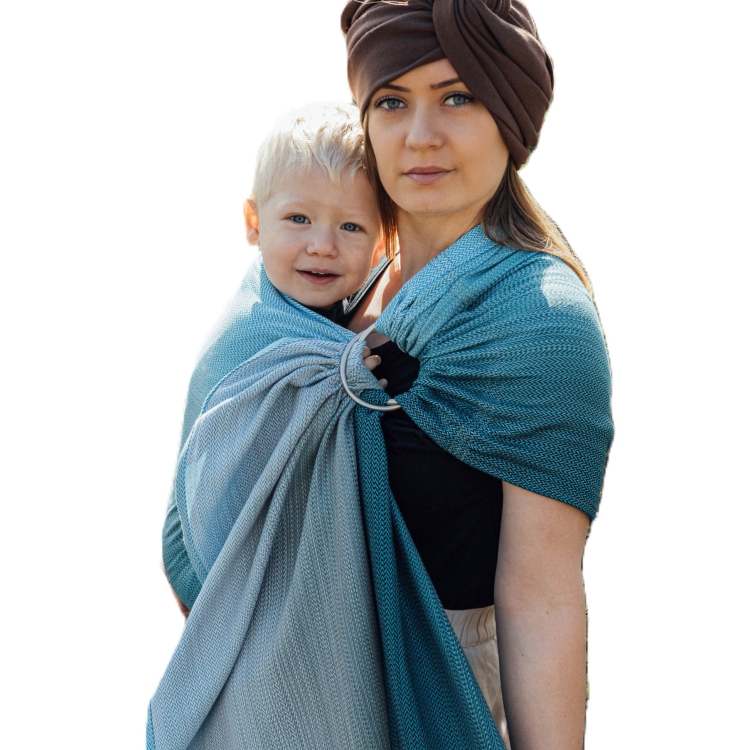 LennyLamb mała jodełka ombre bebop - chusta kółkowa