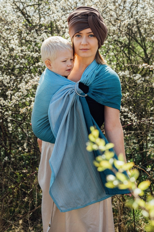 LennyLamb mała jodełka ombre bebop - chusta kółkowa