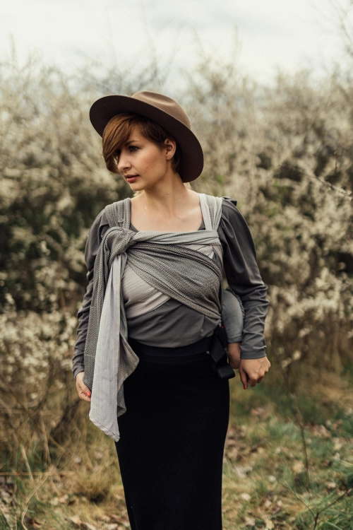 LennyLamb lennyhybrid mała jodełka ombre ragtime - nosidło hybrydowe regulowane