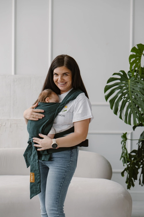 Kavka handy PRO pine green no cotton - nosidło hybrydowe regulowane