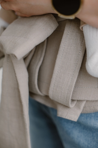 Kavka handy PRO beige linen - nosidło hybrydowe regulowane