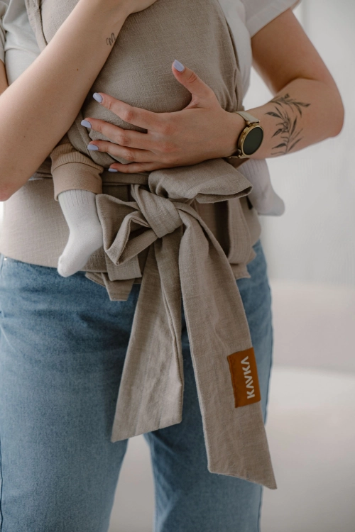 Kavka handy PRO beige linen - nosidło hybrydowe regulowane