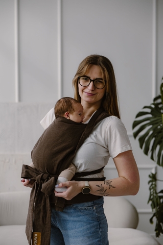Kavka handy PRO heban linen - nosidło hybrydowe regulowane