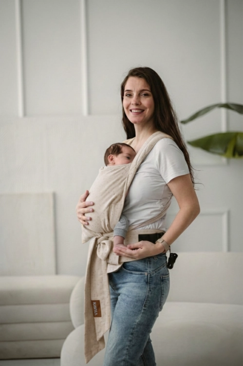 Kavka handy PRO papyrus linen - nosidło hybrydowe regulowane