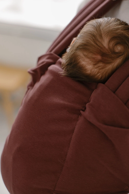 Kavka nest brown cotton - nosidło klamrowe regulowane