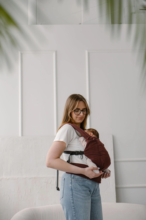 Kavka nest brown cotton - nosidło klamrowe regulowane