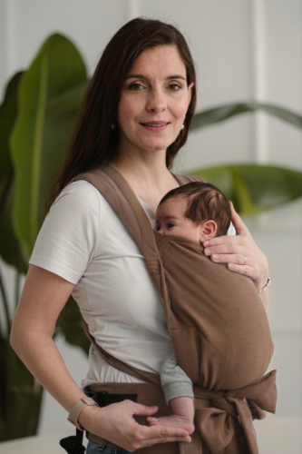 Kavka handy pro chocolate brown no cotton - nosidło hybrydowe regulowane