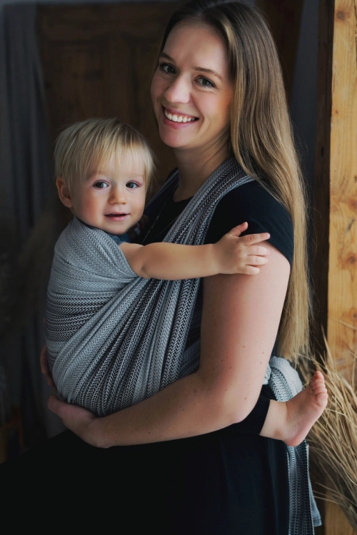 Little Frog tencel silver path - chusta długa tkana