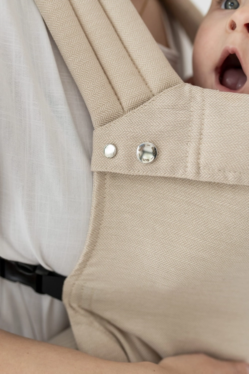 Qusy standard 2.0 sand twill linen & bamboo - nosidło klamrowe regulowane