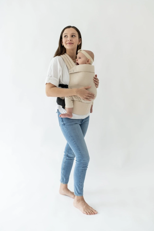 Qusy standard 2.0 sand twill linen & bamboo - nosidło klamrowe regulowane