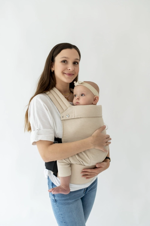 Qusy standard 2.0 sand twill linen & bamboo - nosidło klamrowe regulowane