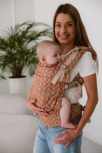 Kavka multi-age PRO hazelnut braid bamboo GOLD - nosidło klamrowe regulowane