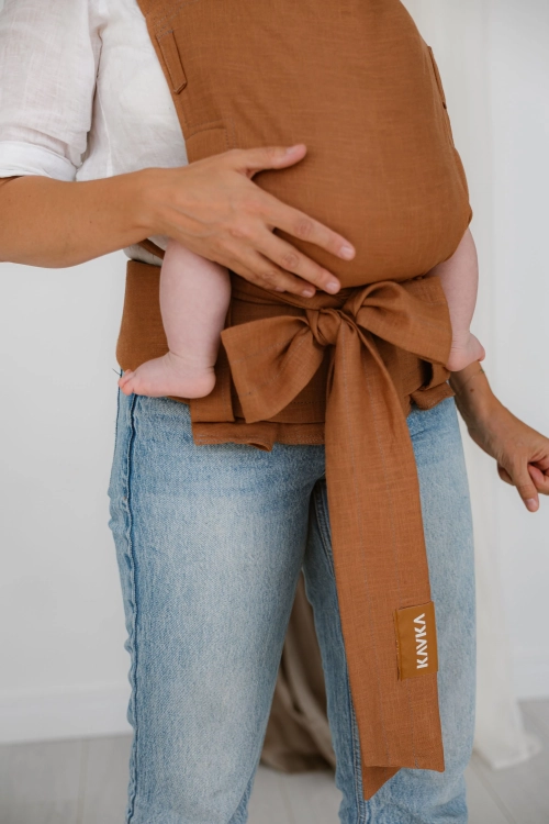 Kavka handy PRO caramel linen - nosidło hybrydowe regulowane
