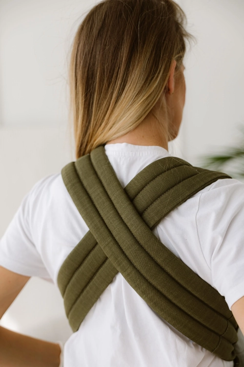 Kavka handy PRO wild green linen -  nosidło hybrydowe regulowane
