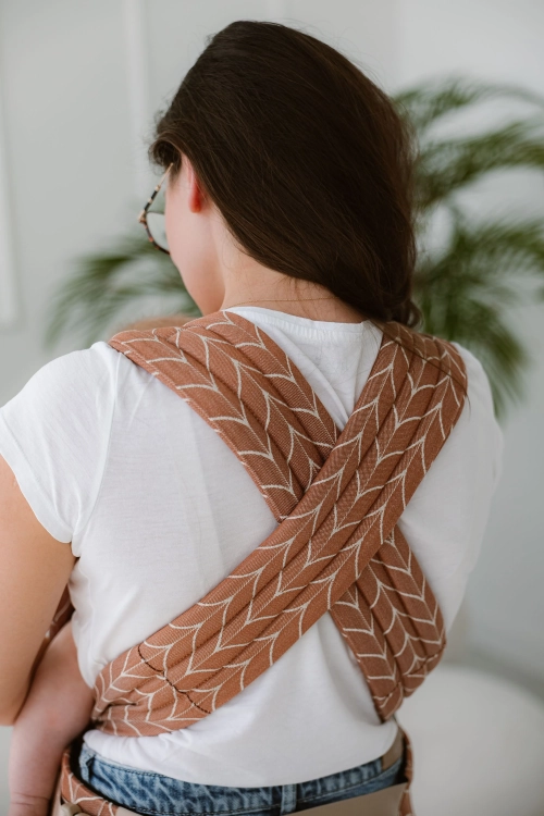 Kavka handy PRO hazelnut braid bamboo GOLD - nosidło hybrydowe regulowane