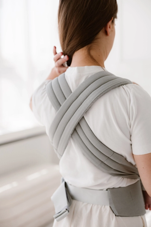 Kavka handy PRO lunar bamboo SILVER - nosidło hybrydowe regulowane