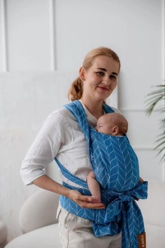 Kavka handy PRO santorini braid bamboo SILVER - nosidło hybrydowe regulowane