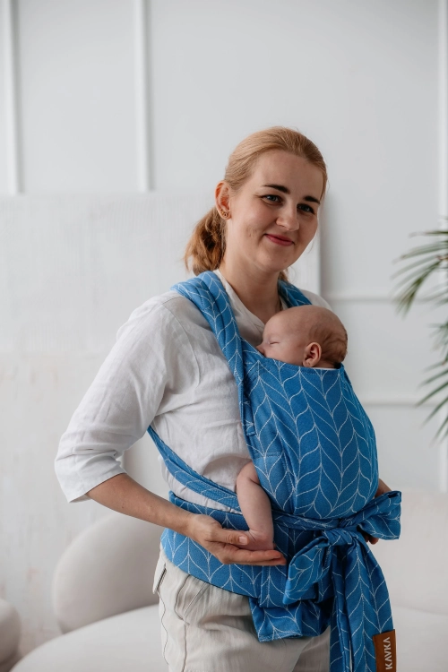 Kavka handy PRO santorini braid bamboo SILVER - nosidło hybrydowe regulowane