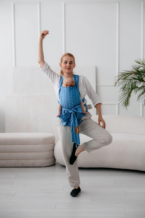 Kavka handy PRO santorini braid bamboo SILVER - nosidło hybrydowe regulowane