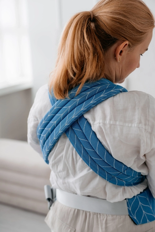 Kavka handy PRO santorini braid bamboo SILVER - nosidło hybrydowe regulowane