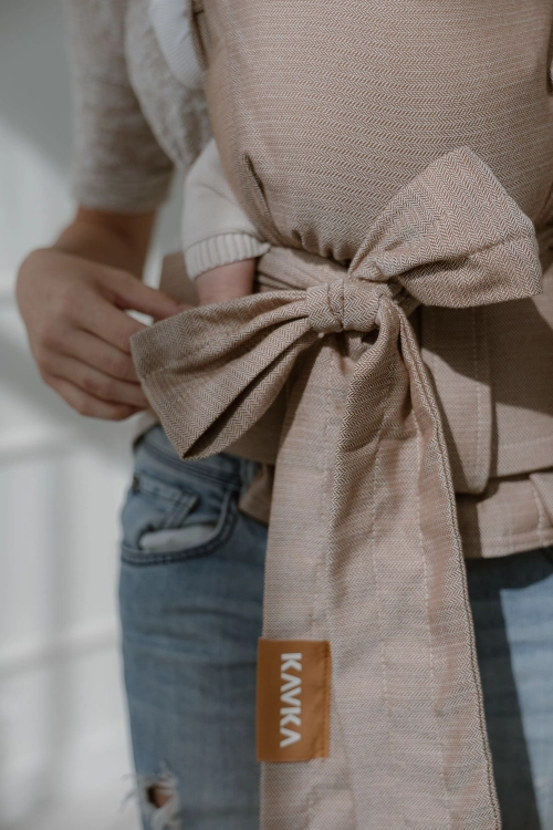 Kavka handy PRO walnut twill bamboo GOLD - nosidło hybrydowe regulowane