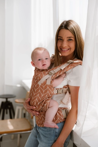 Kavka multi-age PRO hazelnut braid cotton GOLD - nosidło klamrowe regulowane