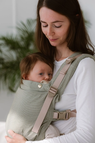 Kavka multi-age PRO olive twill bamboo GOLD - nosidło klamrowe regulowane