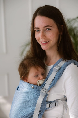 Kavka multi-age PRO marina twill bamboo SILVER - nosidło klamrowe regulowane