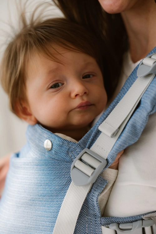 Kavka multi-age PRO marina twill bamboo SILVER - nosidło klamrowe regulowane