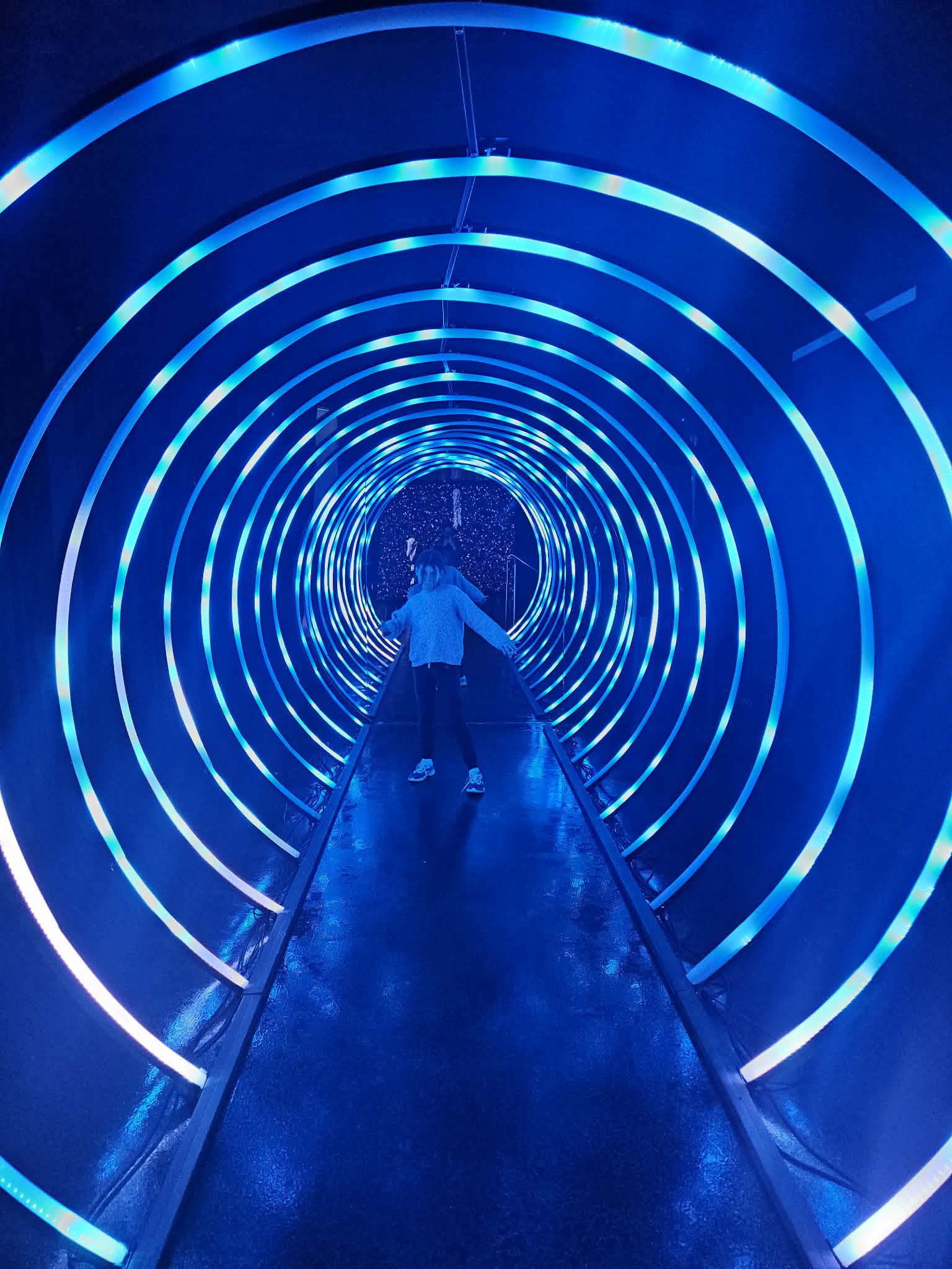 Dziecko w tunelu świateł Melt Museum