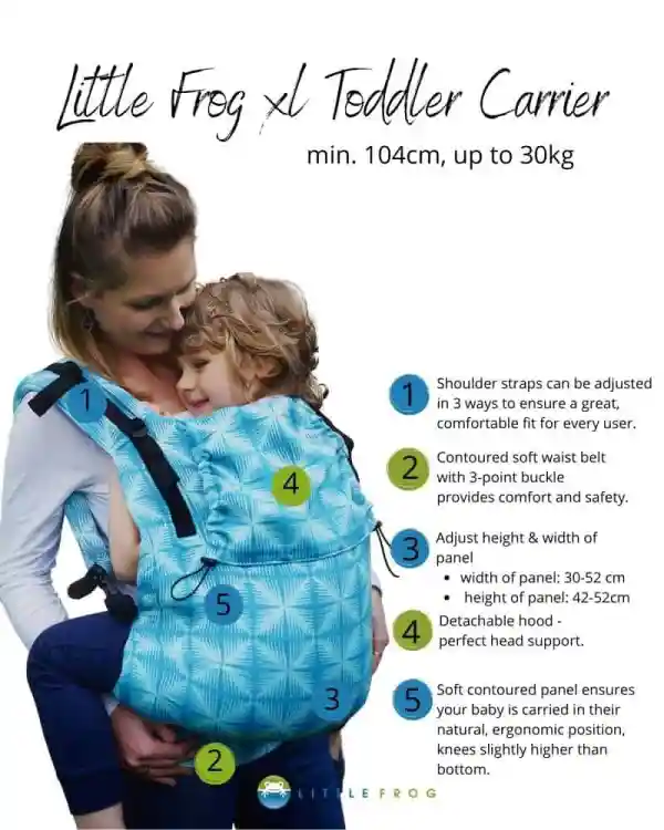 Duże nosidło dla przedszkolaka Little Frog Preschooler XL Toddler - noszenie na plecach